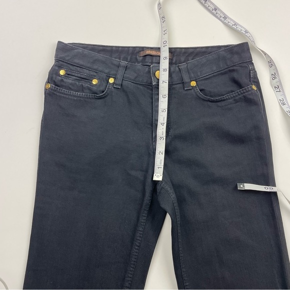 Roberto Cavalli Women's Black Mid Rise Bootcut Flared Pant Jean Stretch 38 US 2 - Picture 7 of 12